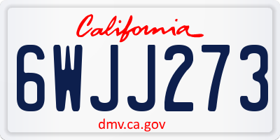 CA license plate 6WJJ273