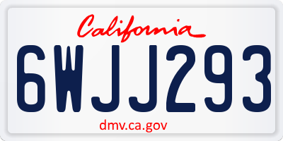 CA license plate 6WJJ293