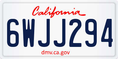 CA license plate 6WJJ294