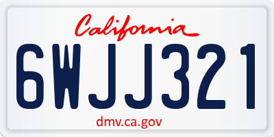 CA license plate 6WJJ321