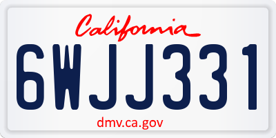 CA license plate 6WJJ331
