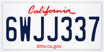 CA license plate 6WJJ337