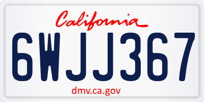 CA license plate 6WJJ367