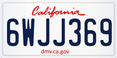 CA license plate 6WJJ369