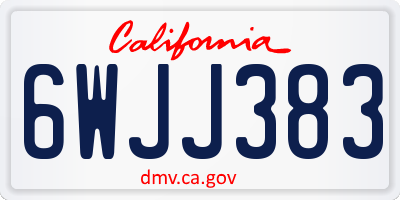 CA license plate 6WJJ383