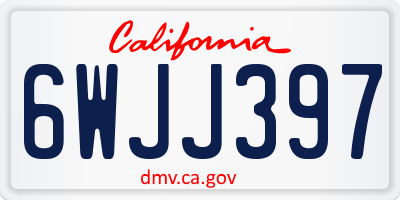 CA license plate 6WJJ397