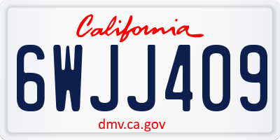 CA license plate 6WJJ409