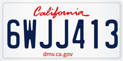 CA license plate 6WJJ413