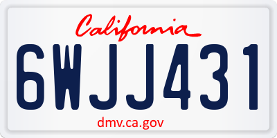 CA license plate 6WJJ431