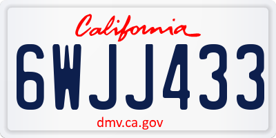 CA license plate 6WJJ433