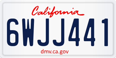 CA license plate 6WJJ441