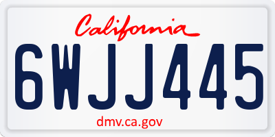 CA license plate 6WJJ445