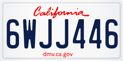 CA license plate 6WJJ446