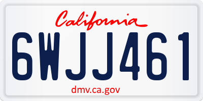 CA license plate 6WJJ461