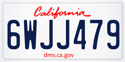 CA license plate 6WJJ479