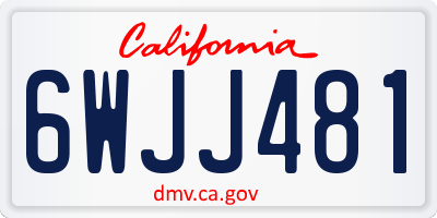 CA license plate 6WJJ481