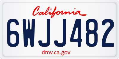 CA license plate 6WJJ482