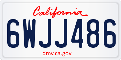 CA license plate 6WJJ486