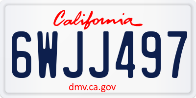 CA license plate 6WJJ497