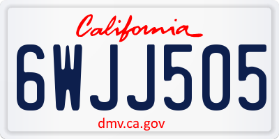 CA license plate 6WJJ505