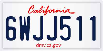 CA license plate 6WJJ511