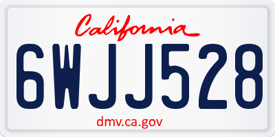 CA license plate 6WJJ528