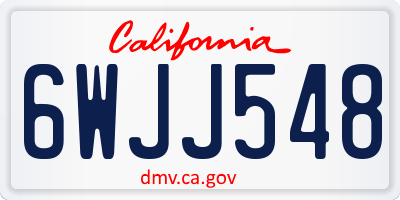 CA license plate 6WJJ548