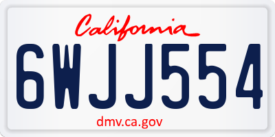 CA license plate 6WJJ554