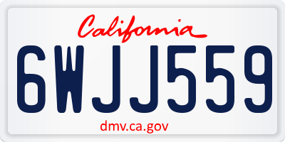 CA license plate 6WJJ559
