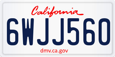 CA license plate 6WJJ560