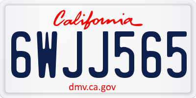 CA license plate 6WJJ565