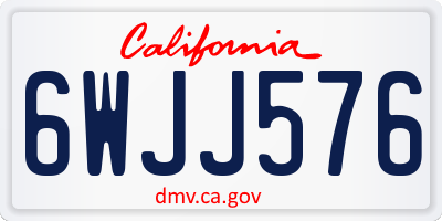 CA license plate 6WJJ576