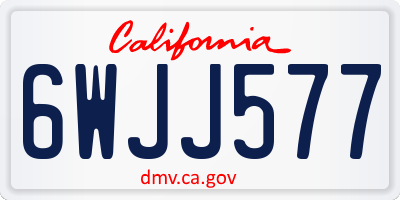 CA license plate 6WJJ577