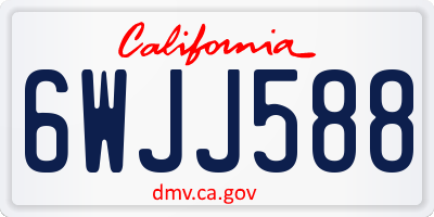 CA license plate 6WJJ588