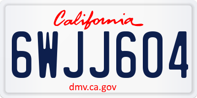 CA license plate 6WJJ604