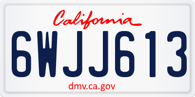 CA license plate 6WJJ613
