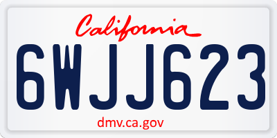CA license plate 6WJJ623
