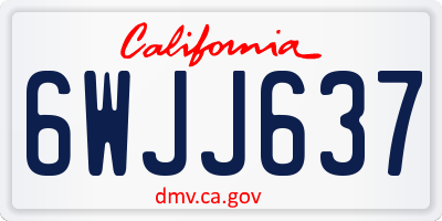 CA license plate 6WJJ637