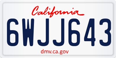 CA license plate 6WJJ643