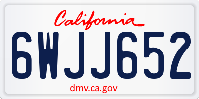 CA license plate 6WJJ652