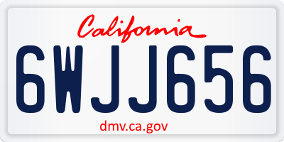 CA license plate 6WJJ656
