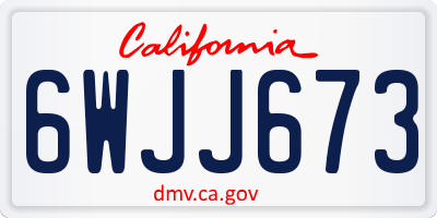 CA license plate 6WJJ673