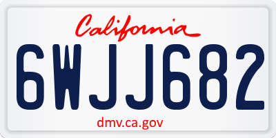CA license plate 6WJJ682