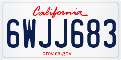 CA license plate 6WJJ683
