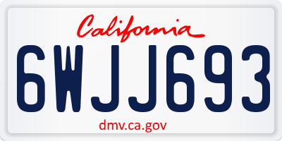 CA license plate 6WJJ693