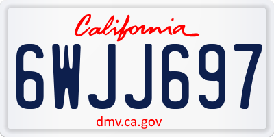 CA license plate 6WJJ697