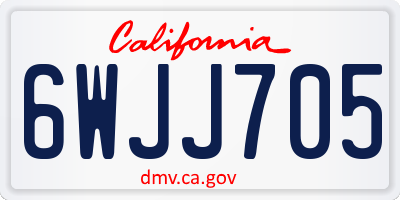 CA license plate 6WJJ705