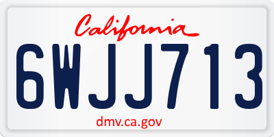 CA license plate 6WJJ713