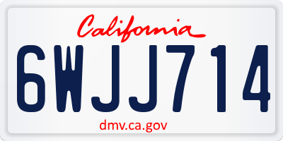 CA license plate 6WJJ714