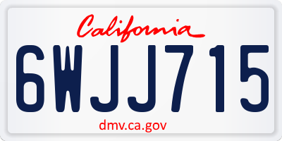 CA license plate 6WJJ715